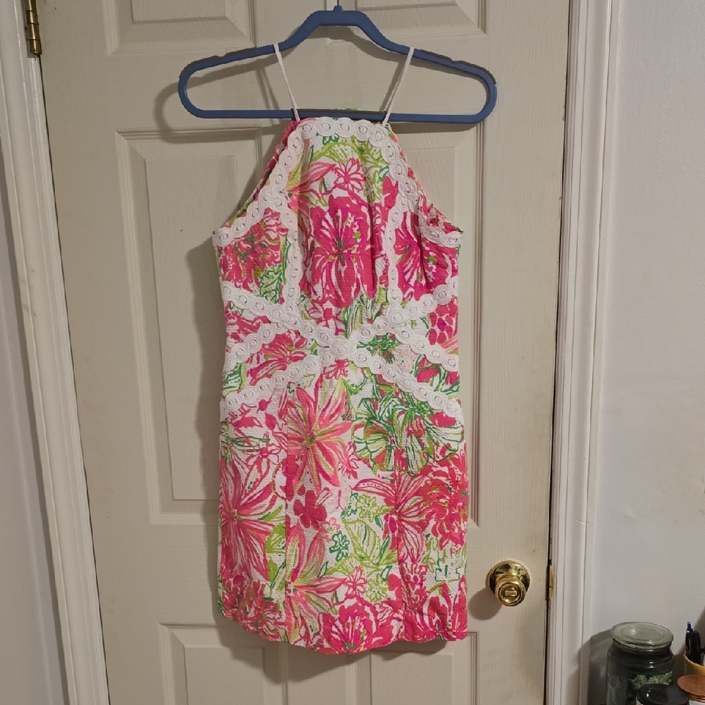 Lilly Pulitzer Pink and Green Floral Dress